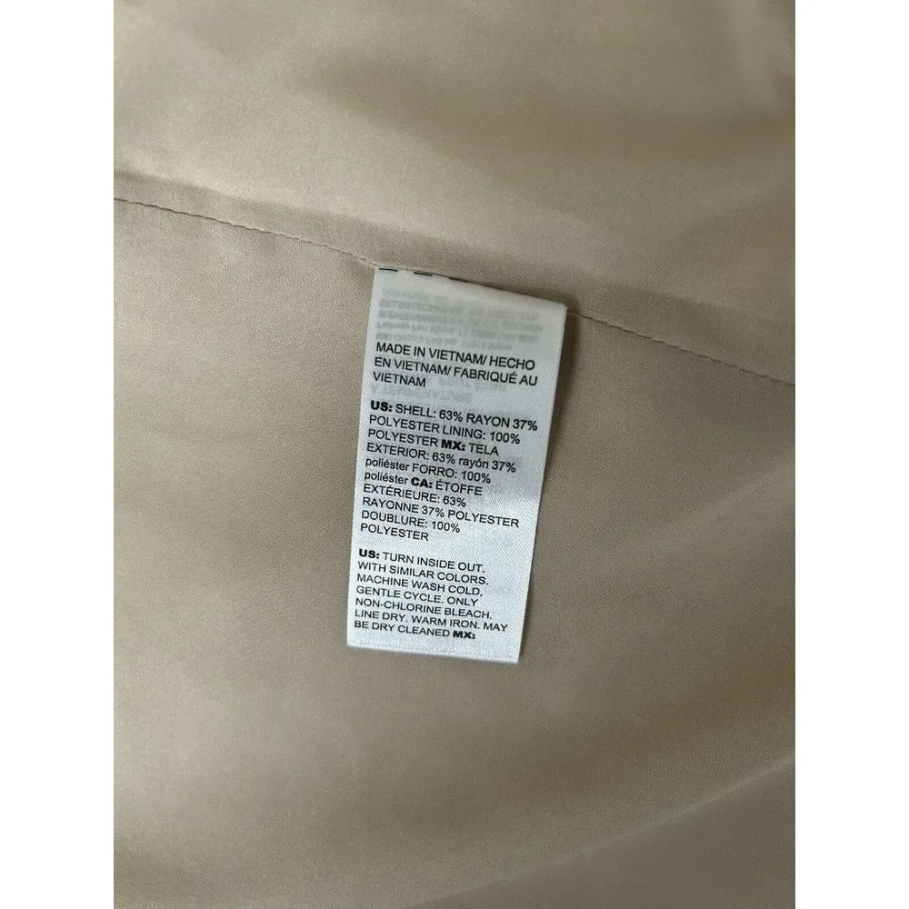 Chico's Satin Floral Buttercream Beige Zip Snap Front Utility Jacket‎ Sz 2/L
